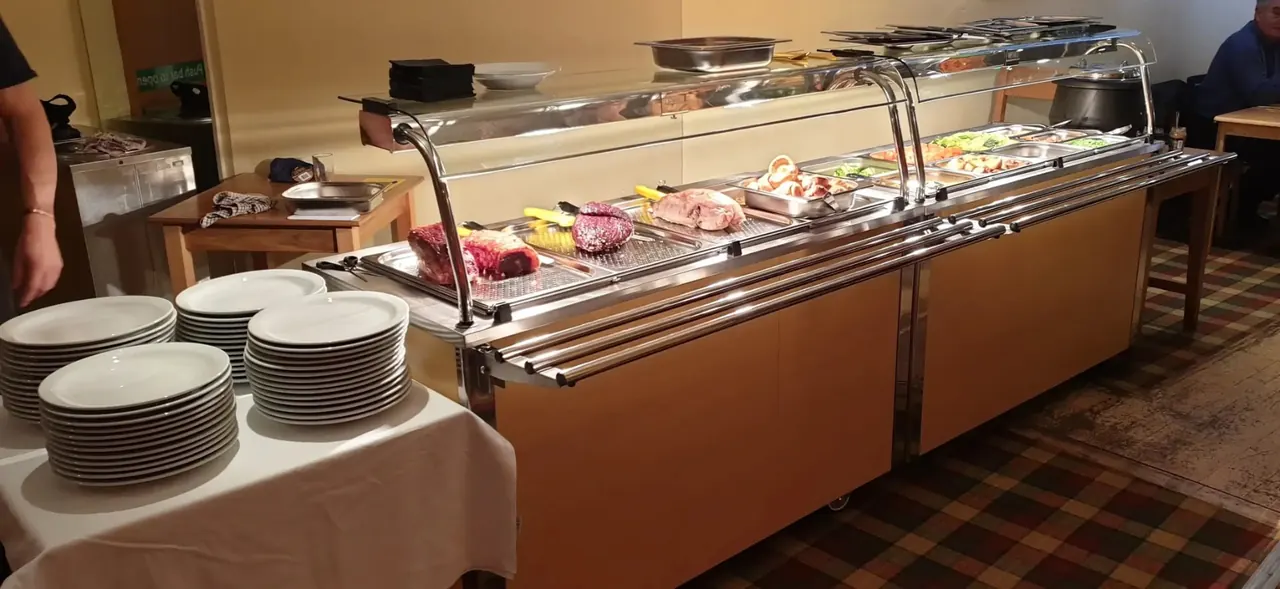 Enigma's hot buffet counter ready for service